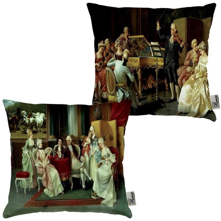 کاور کوسن جفتی مخمل رنس مدل C21-10728-730 سایز  43x43 سانتی متر